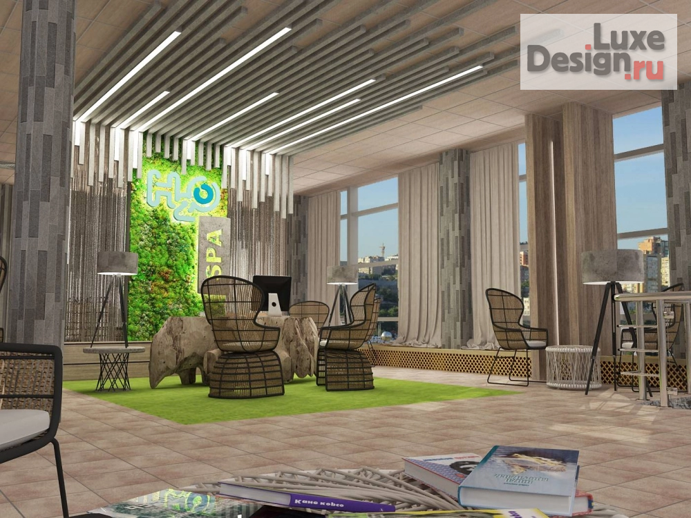 Дизайн интерьера оздоровительного комплекса "Спа-комплекс аквапарка H2O, город Ростов-на-Дону" (фото 3)