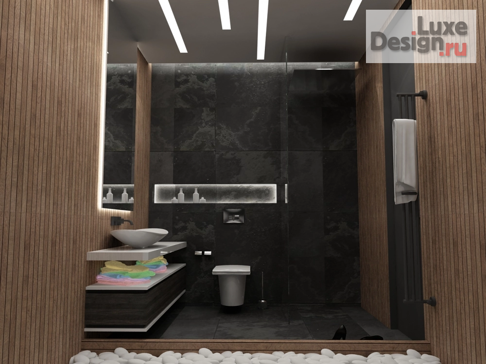 Дизайн интерьера ванной "Сан узел и ванная комната, квартира в Ростове-на-Дону" (фото 2)