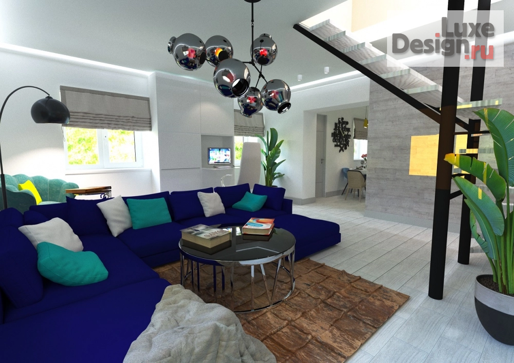 Дизайн интерьера коттеджа "Гостиная в частном доме " (фото 1)