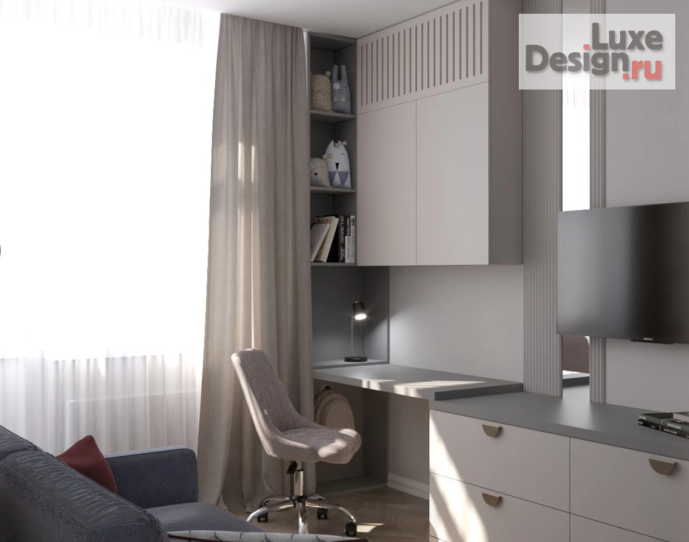 Дизайн интерьера однокомнатной квартиры "Черничный зефир" (фото 5)