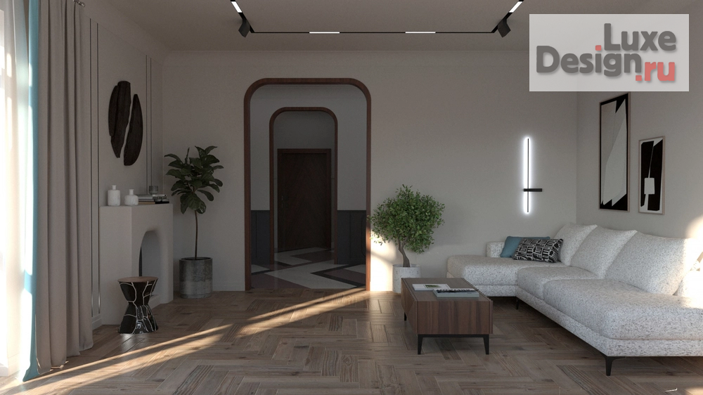 Дизайн интерьера частного дома "Кофе с молоком" (фото 5)