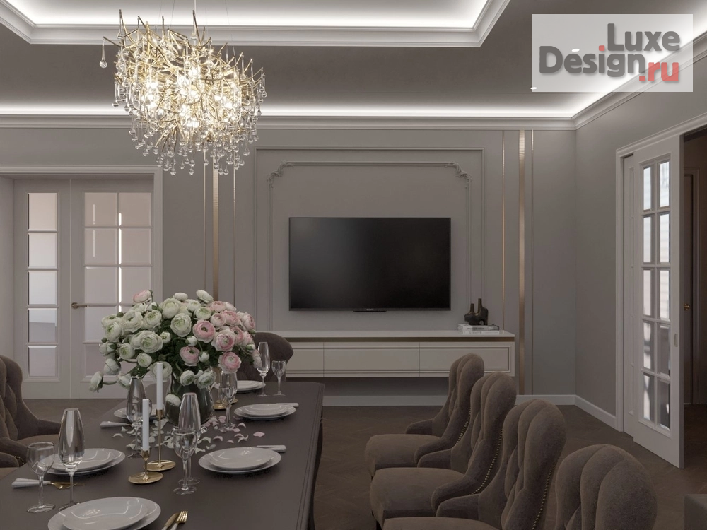 Дизайн интерьера загородного дома "Роскошь классики" (фото 19)