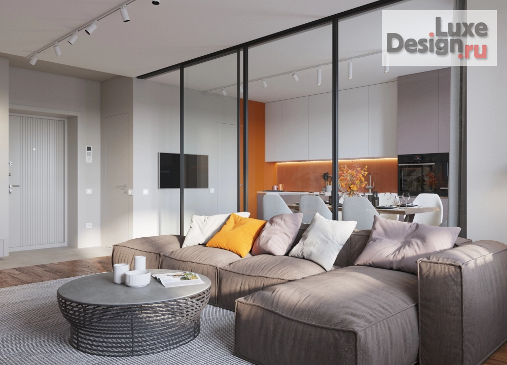 Дизайн интерьера трехкомнатной квартиры "Кухня-гостиная дизайн-проекта "Джу"" (фото 2)