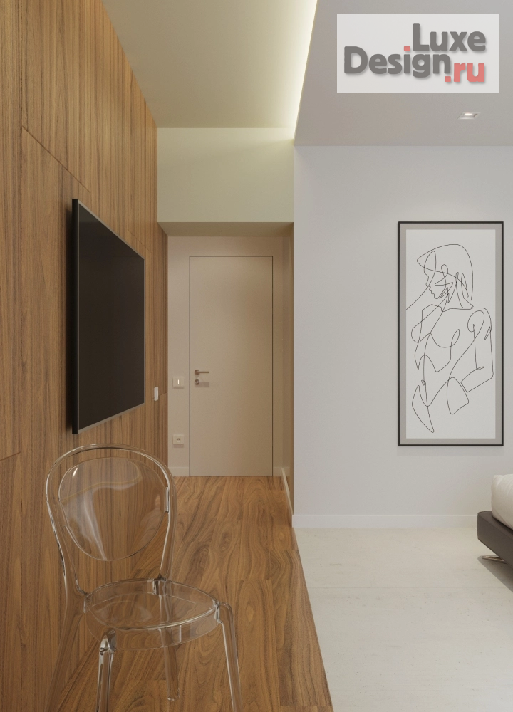 Дизайн интерьера трехкомнатной квартиры "Спальня, гардеробная дизайн-проекта "Джу"" (фото 6)