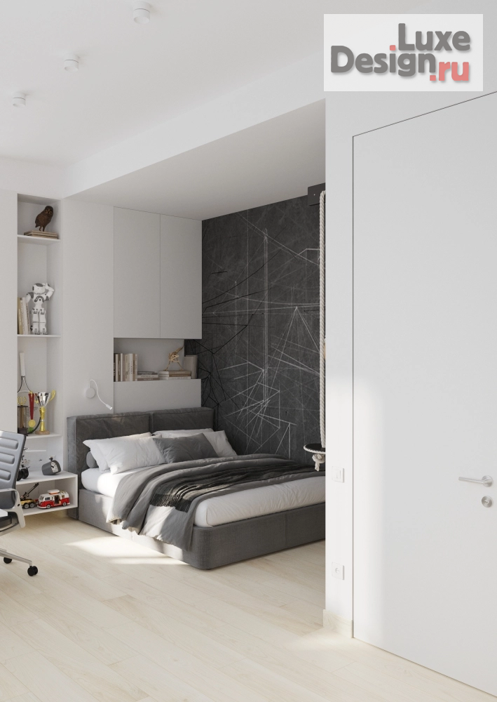 Дизайн интерьера четырехкомнатной квартиры "Детская дизайн-проекта "Графика"" (фото 5)