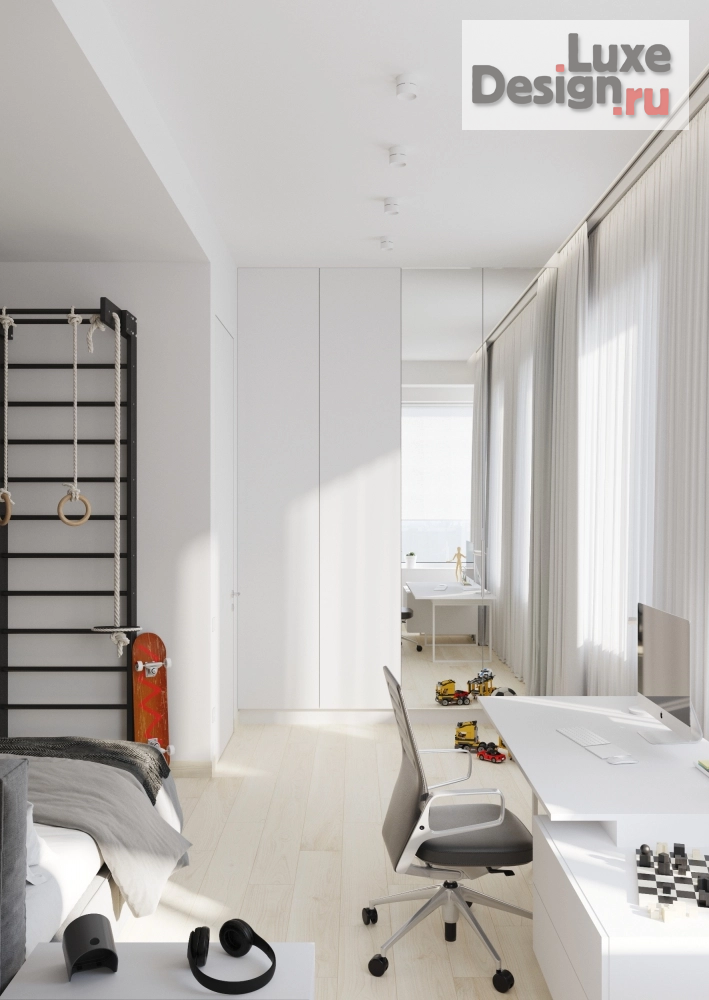 Дизайн интерьера четырехкомнатной квартиры "Детская дизайн-проекта "Графика"" (фото 2)