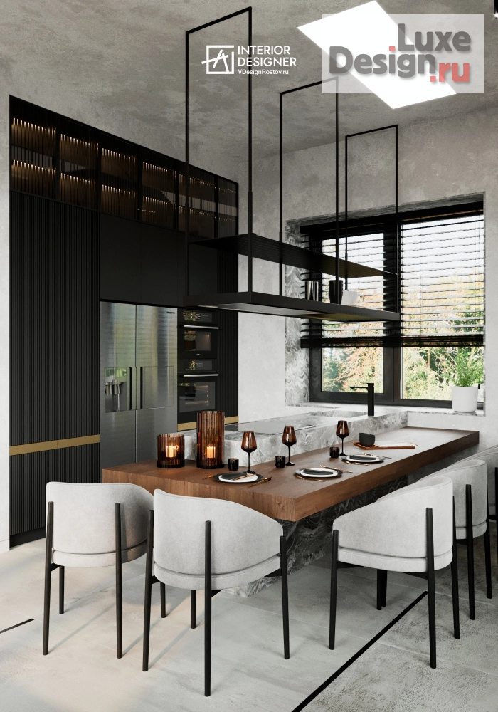 Дизайн интерьера частного дома "Дизайн кухни-гостиной  со столовой зоной/ 65 м² / VDesignRostov.ru" (фото 9)
