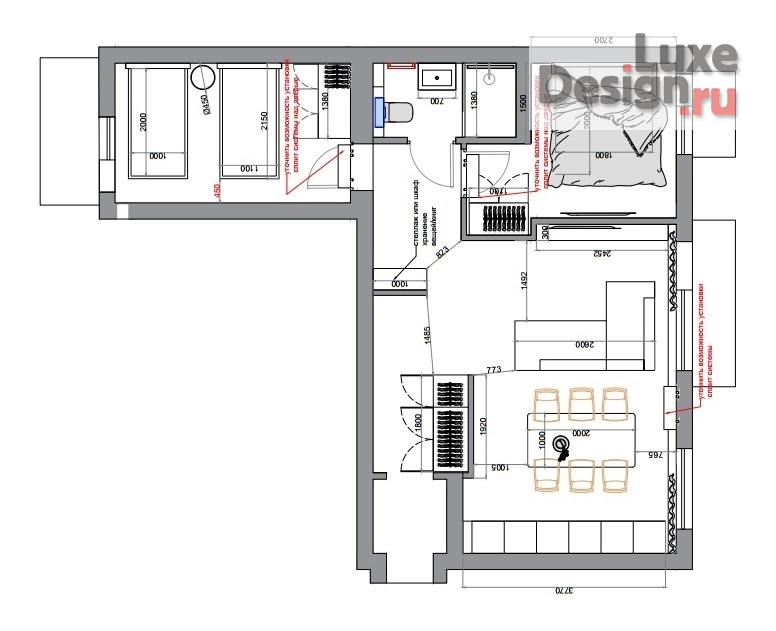 Дизайн интерьера трехкомнатной квартиры "Небольшая квартира для семьи с двумя детьмя" (фото 8)