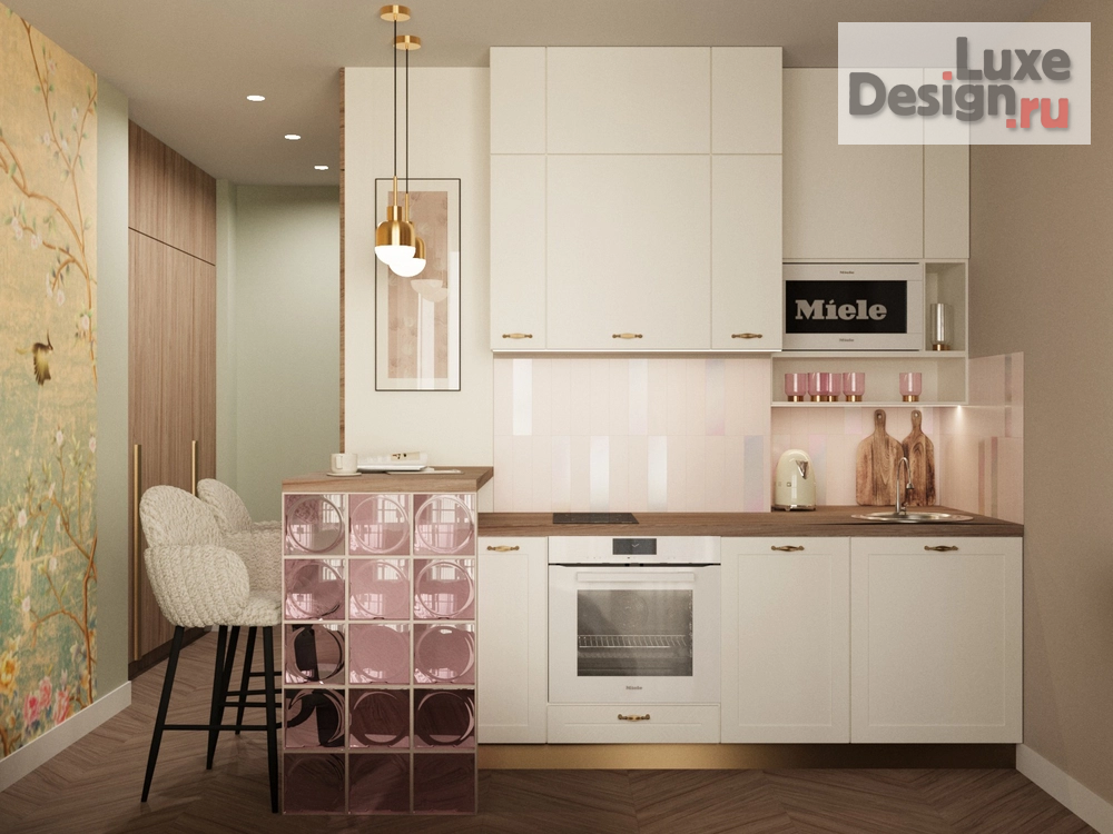 Дизайн интерьера квартиры студии "Город у реки" (фото 1)