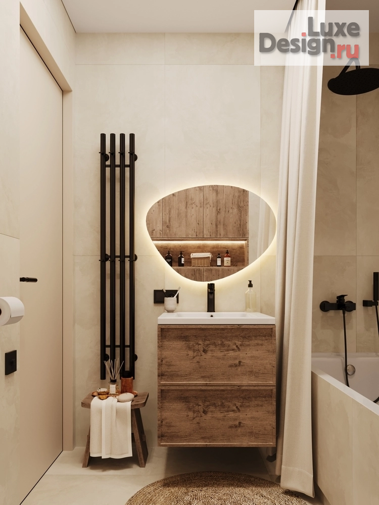 Дизайн интерьера трехкомнатной квартиры "Евродвушка в балийском стиле г. Краснодар" (фото 5)