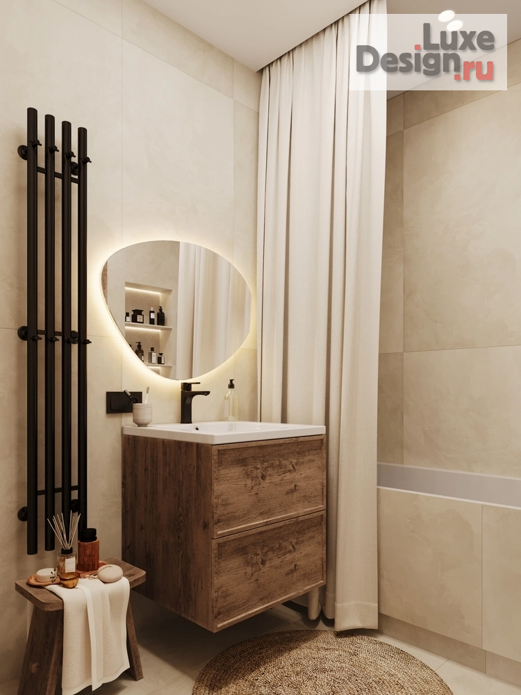 Дизайн интерьера трехкомнатной квартиры "Евродвушка в балийском стиле г. Краснодар" (фото 1)