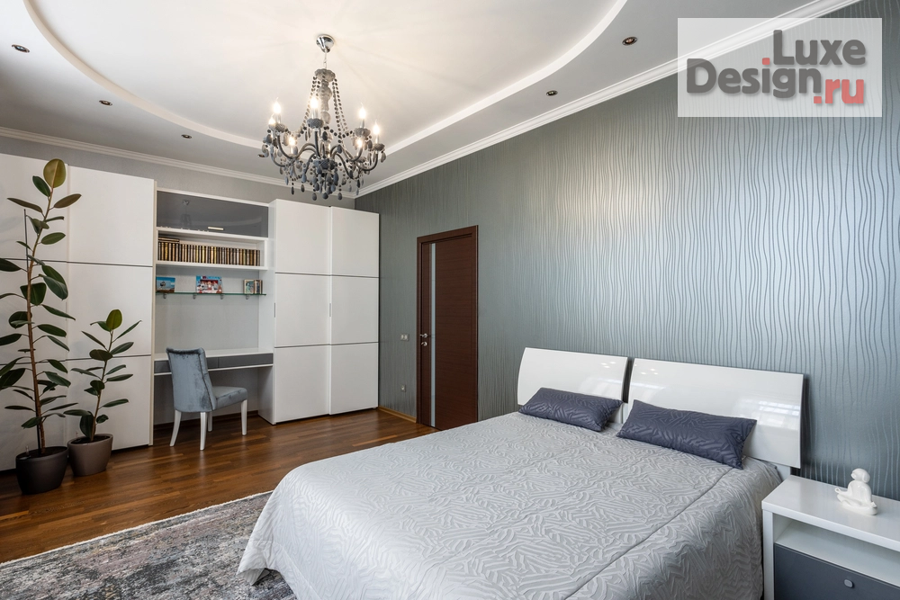 Дизайн интерьера спальни "Серебро графита" (фото 2)