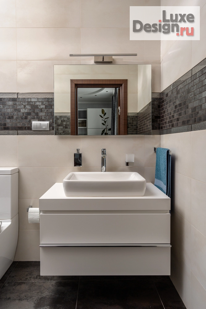 Дизайн интерьера загородного дома "Серебро графита. санузел" (фото 1)