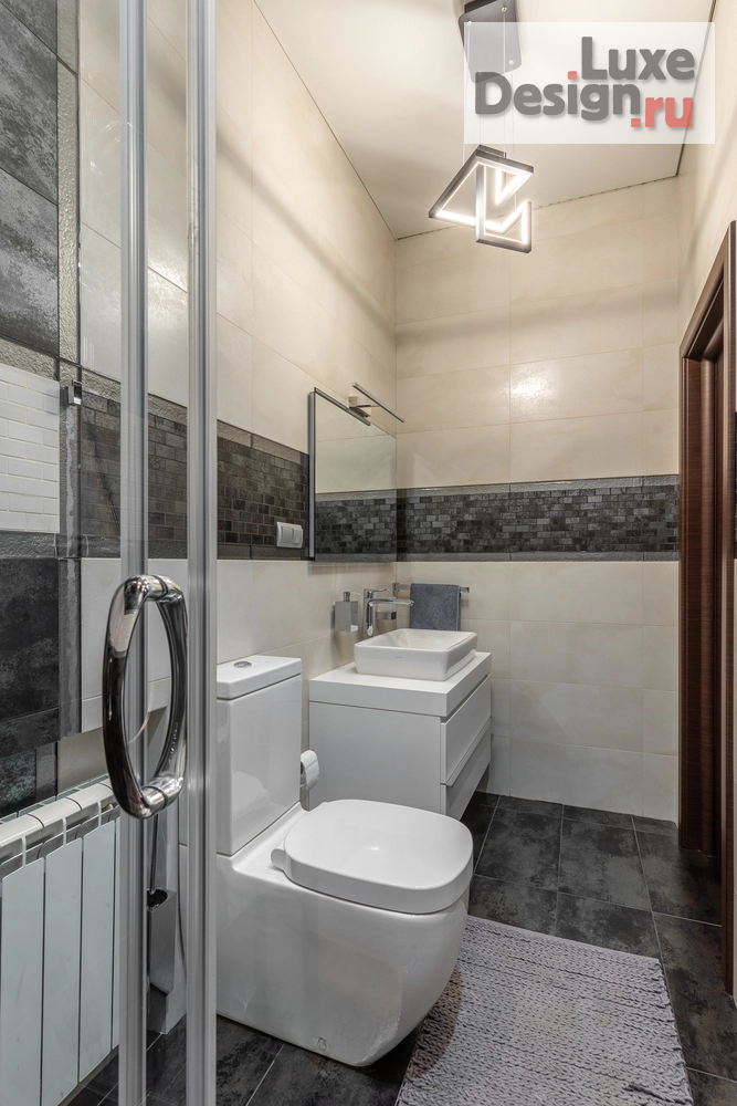Дизайн интерьера загородного дома "Серебро графита. санузел" (фото 4)