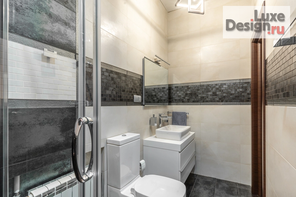 Дизайн интерьера загородного дома "Серебро графита. санузел" (фото 5)