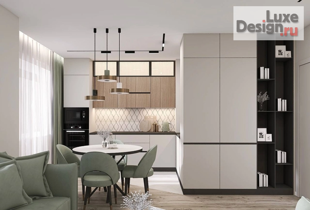 Дизайн интерьера комнаты "Кухня-гостиная в ЖК Линии" (фото 1)