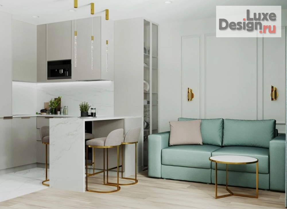 Дизайн интерьера однокомнатной квартиры "ЖК Грин парк проект квартиры-студии" (фото 3)