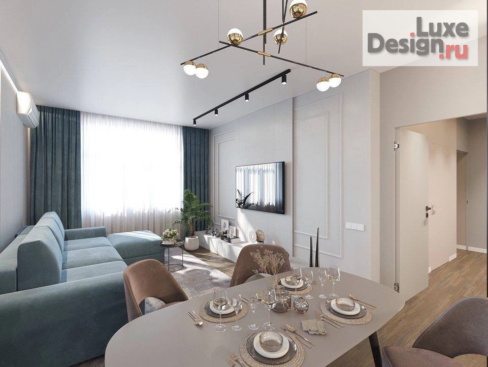 Дизайн интерьера трехкомнатной квартиры "ЖК Рубин" (фото 1)