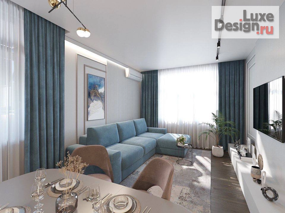 Дизайн интерьера трехкомнатной квартиры "ЖК Рубин" (фото 2)