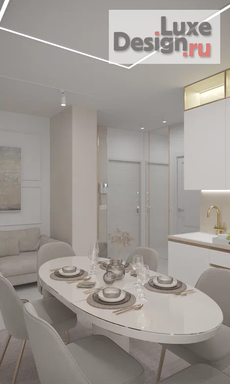 Дизайн интерьера двухкомнатной квартиры "ЖК Комсомольский" (фото 3)