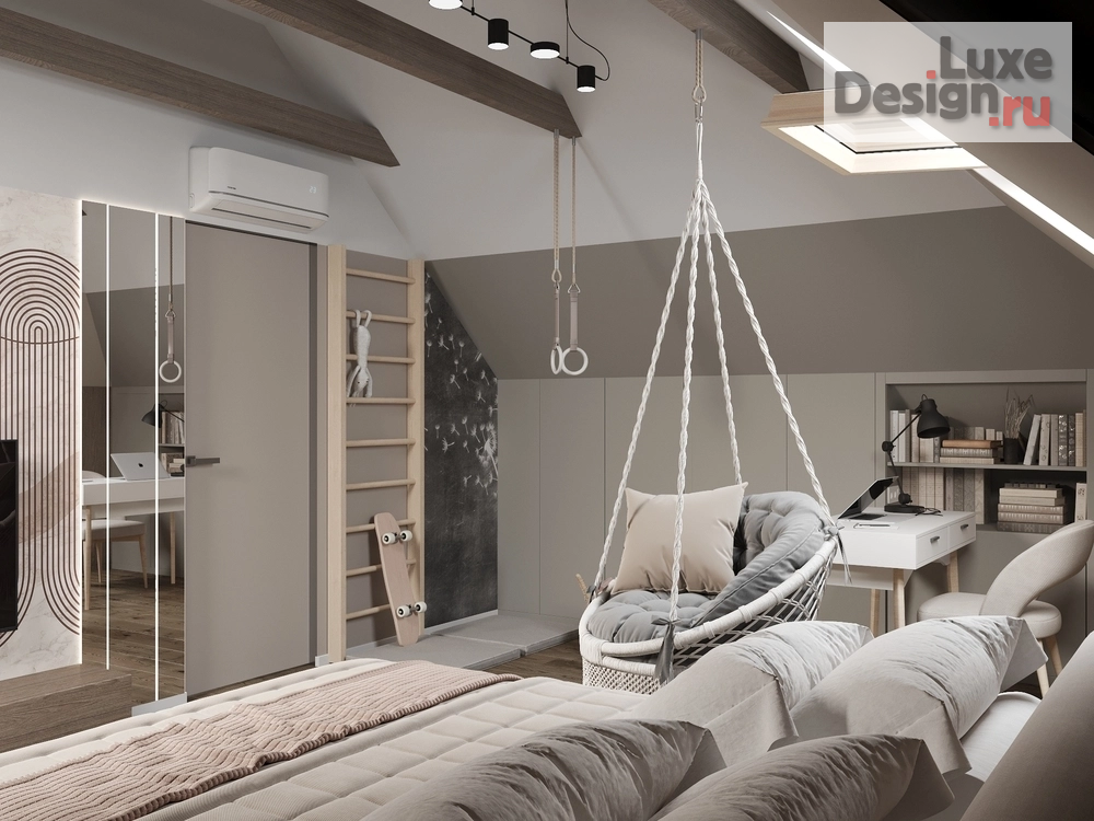 Дизайн интерьера детской "Детская в мансарде (Ростов-на-Дону)" (фото 4)