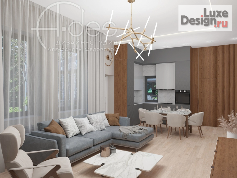 Дизайн интерьера загородного дома "Бассейн и комната отдыха в загородном доме." (фото 7)