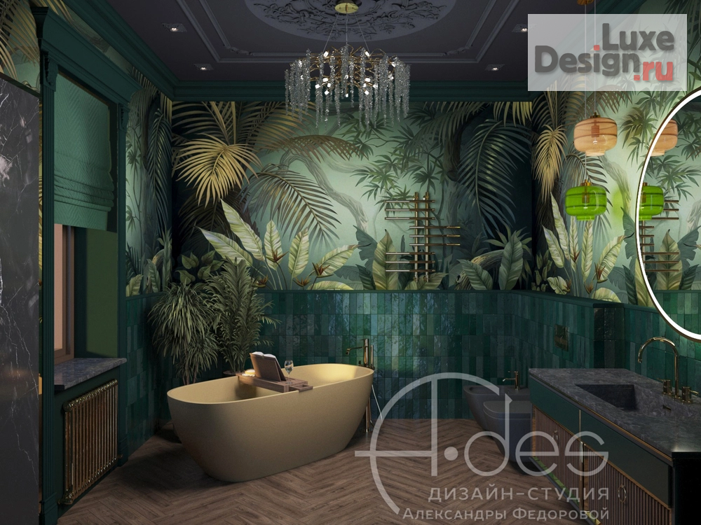 Дизайн интерьера загородного дома "Загородный дом. Яркая неоклассика." (фото 7)