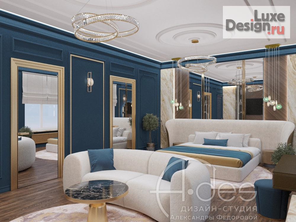 Дизайн интерьера загородного дома "Загородный дом. Яркая неоклассика." (фото 3)