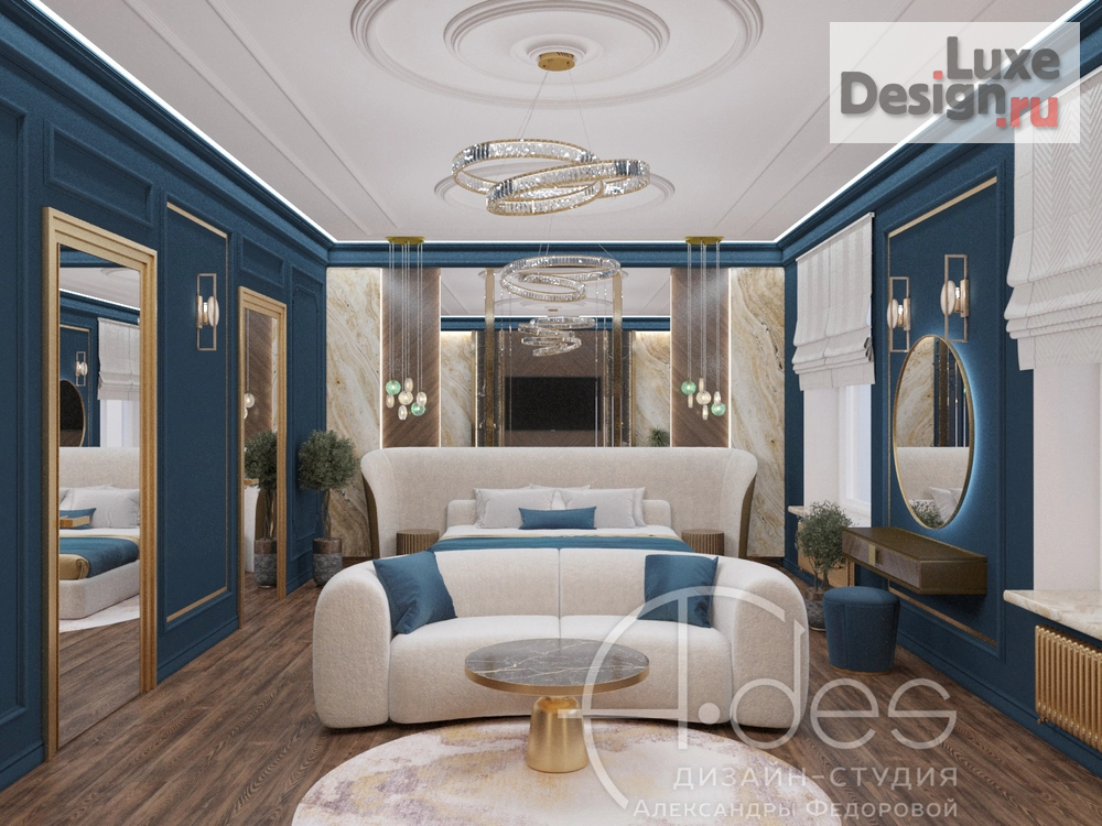 Дизайн интерьера загородного дома "Загородный дом. Яркая неоклассика." (фото 1)