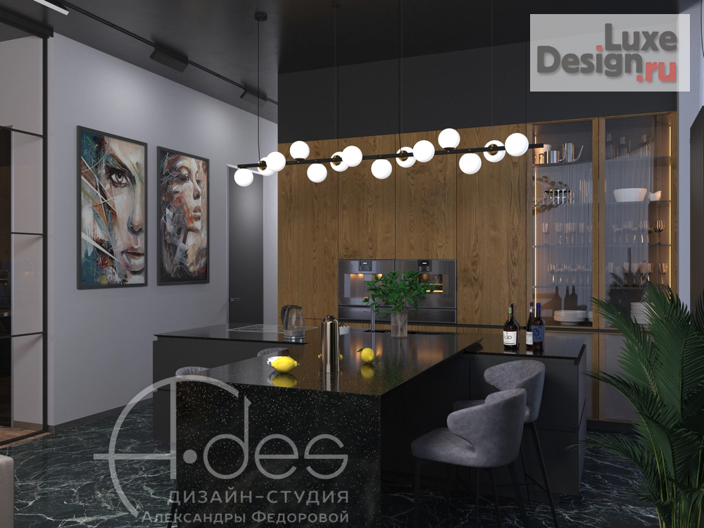 Дизайн интерьера квартиры студии "Квартира-студия 120 м2." (фото 2)