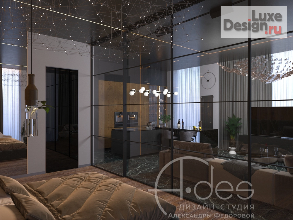 Дизайн интерьера квартиры студии "Квартира-студия 120 м2." (фото 3)