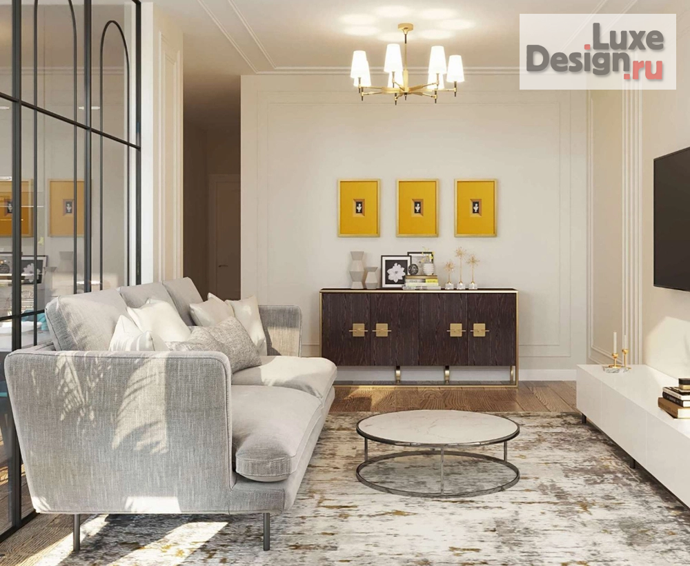 Дизайн интерьера трехкомнатной квартиры "Дизайн квартиры с элементами классики " (фото 1)