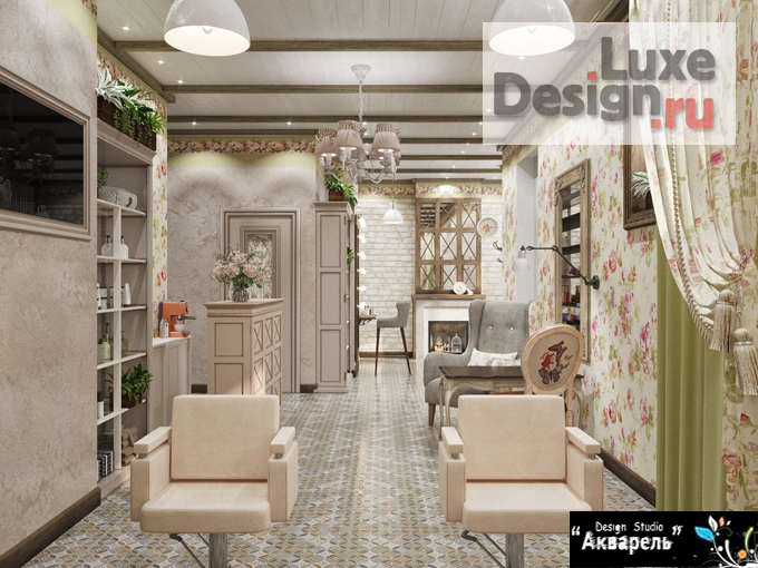 Дизайн интерьера оздоровительного комплекса "Салон красоты с элементами прованса  от Дизайн студии "Акварель"" (фото 2)