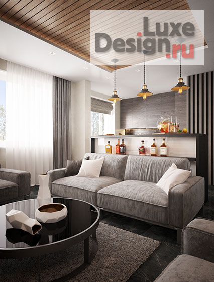 Дизайн интерьера двухкомнатной квартиры "Проект в мужском стиле 80 кв.м." (фото 3)