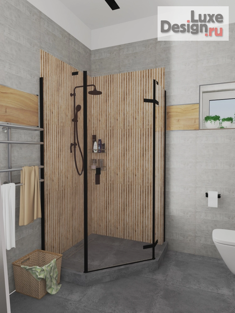 Дизайн интерьера ванной "Сан.узел в частном доме" (фото 2)