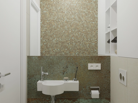 Дизайн интерьера в Ростове-на-Дону "Гостевой санузел дизайн-проекта "Джу""