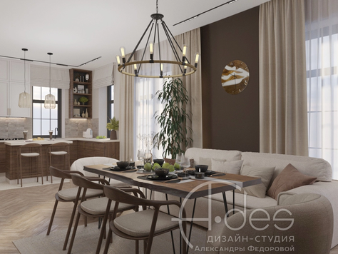 Дизайн интерьера в Ростове-на-Дону "Современный загородный дом с элементами скандинавского стиля."